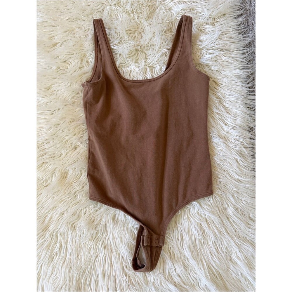 Audren Brown Squareneck Bodysuit